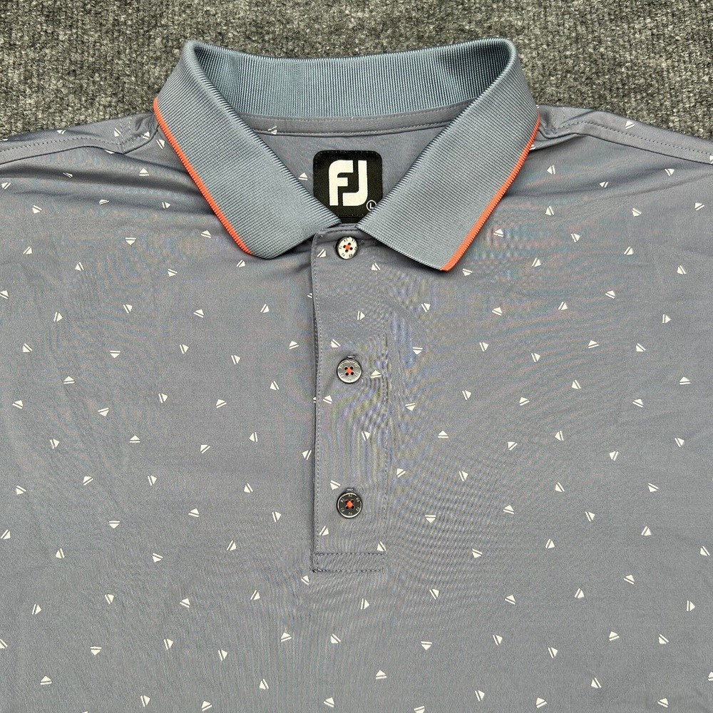 Footjoy Shirt Mens L Gray Push Play Print Golf Performance Stretch Casual - Picture 2 of 8